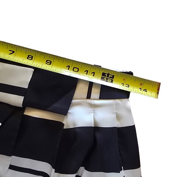 KATE SPADE Black & Cream Silk A-Line Skirt sz 4 - Picture 5 of 8